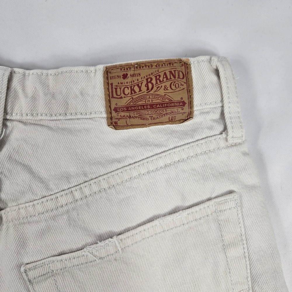 Lucky Brand Denim Luck Pins Shorts Distressed Frayed Hem Cone Denim‎ Sz 0/25 Y2K - Picture 11 of 11